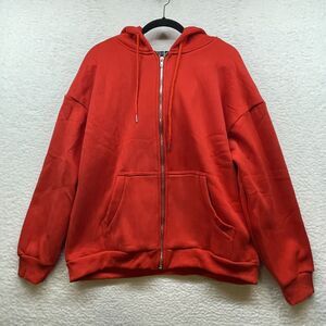 Efan Sweatshirt Womens Large Red Hoodie Full Zip Athletic Outdoor Fall Jacket